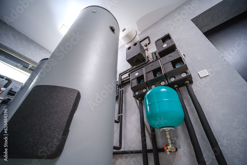 Modern electric boiler room in the house