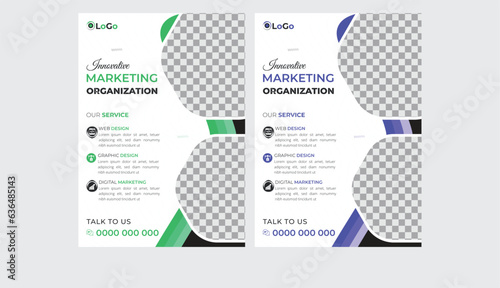 Vector simple flyer design with multiple colors 