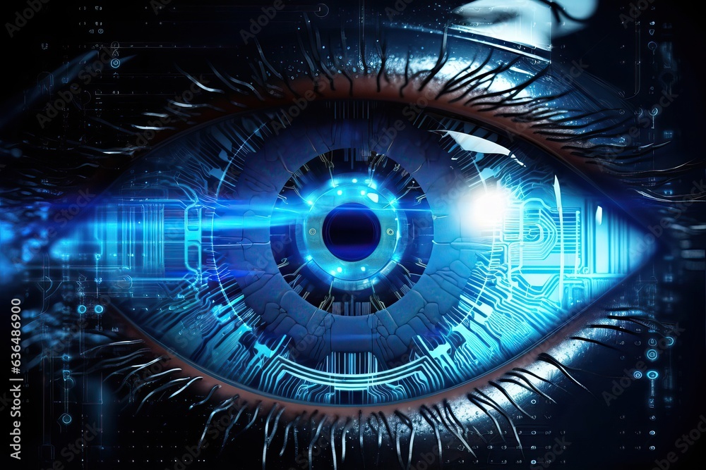 Android Eye Close-Up - Radiant Robotic Gaze Android Eye Close-Up - Radiant Robotic Gaze