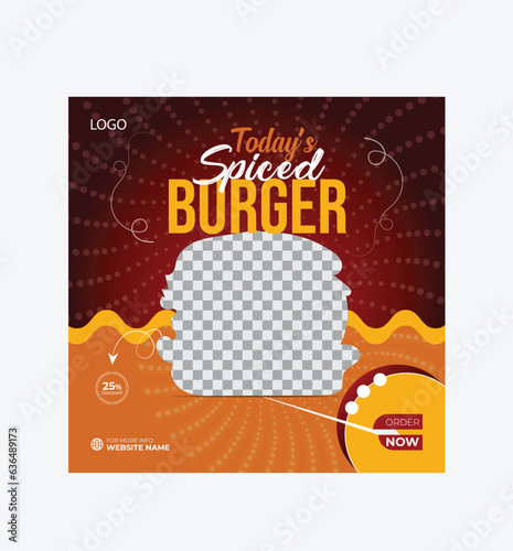 Creative Simple Burger Spiced Social media ads template (ID: 636489173)