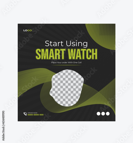 Creative Smart Watch Social media Post Design Template  (ID: 636489190)