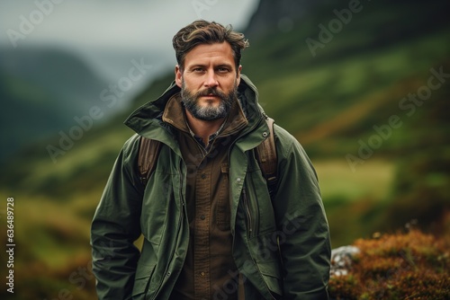 Stylish man in nature