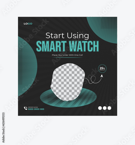 Creative Smart Watch Social media Post Design Template  (ID: 636491353)