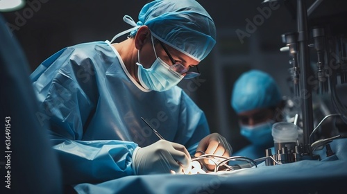 Surgeon's precise hands in focused complex surgery
