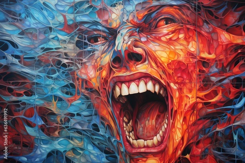 Fury Unleashed: A Vivid Abstract Depict of Anger and Rage, Generative AI