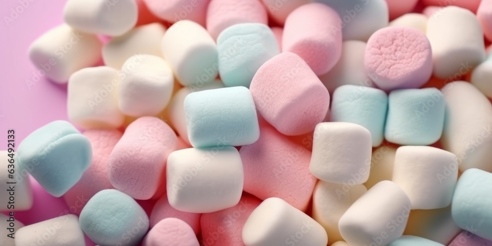 Colourful marshmallow as a pastel candy backdrop. AI generated digital design. Colourful marshmallow as a pastel candy backdrop. AI generated digital design.