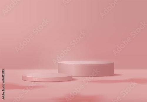 3D realistic background, glowing pink podium