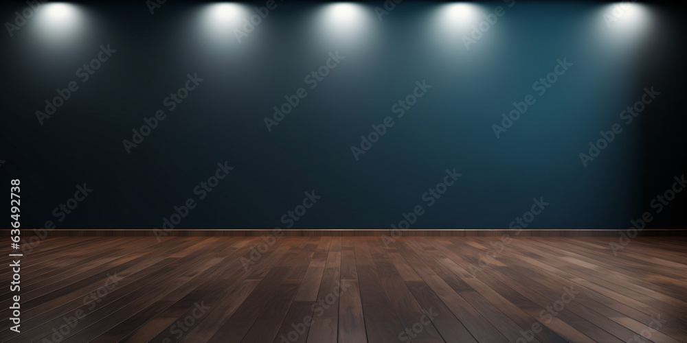 empty dark room with spotlights and copy space empty dark room with spotlights and copy space