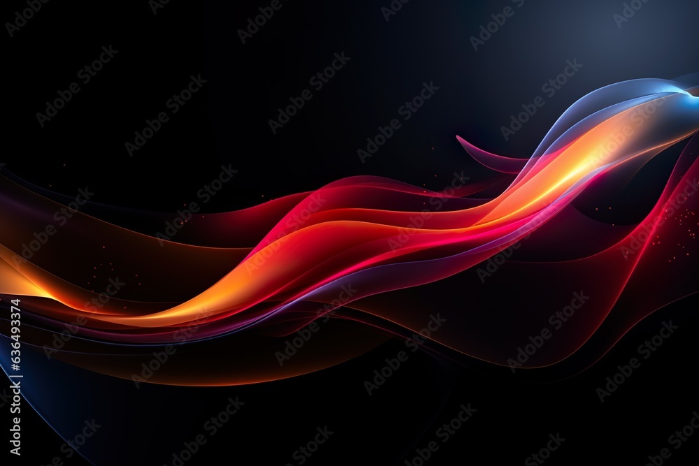 Fototapeta premium Modern abstract motion banner on dark background | Generative AI