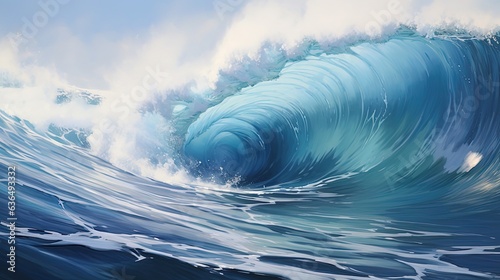 Fototapeta Naklejka Na Ścianę i Meble -  Beautiful blue tidal wave