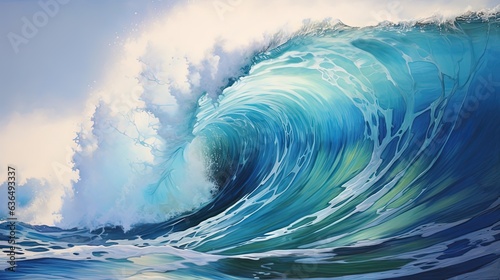 Beautiful blue tidal wave