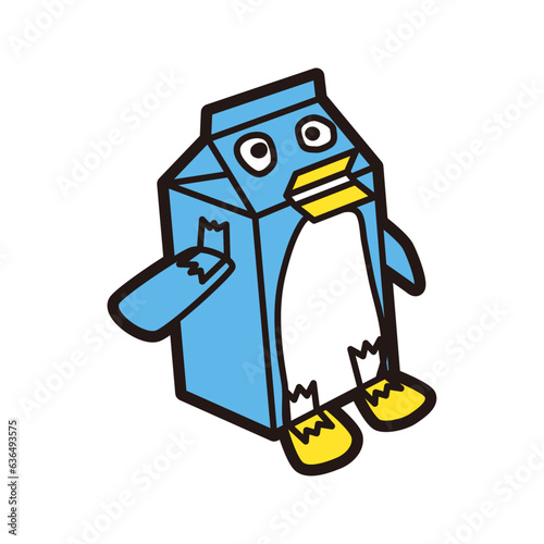 牛乳パック 工作 ペンギン 線画