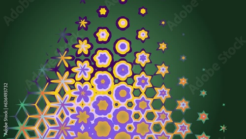 Geometric pattern of floral motion background