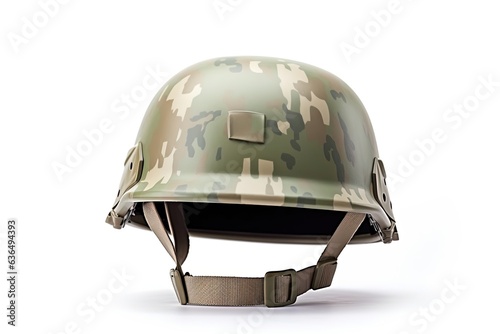 Military helmet Isolated On White photo