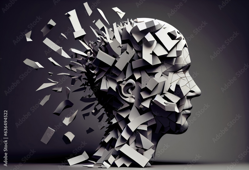 Illustration of Mental Health and Depression, Generative AI