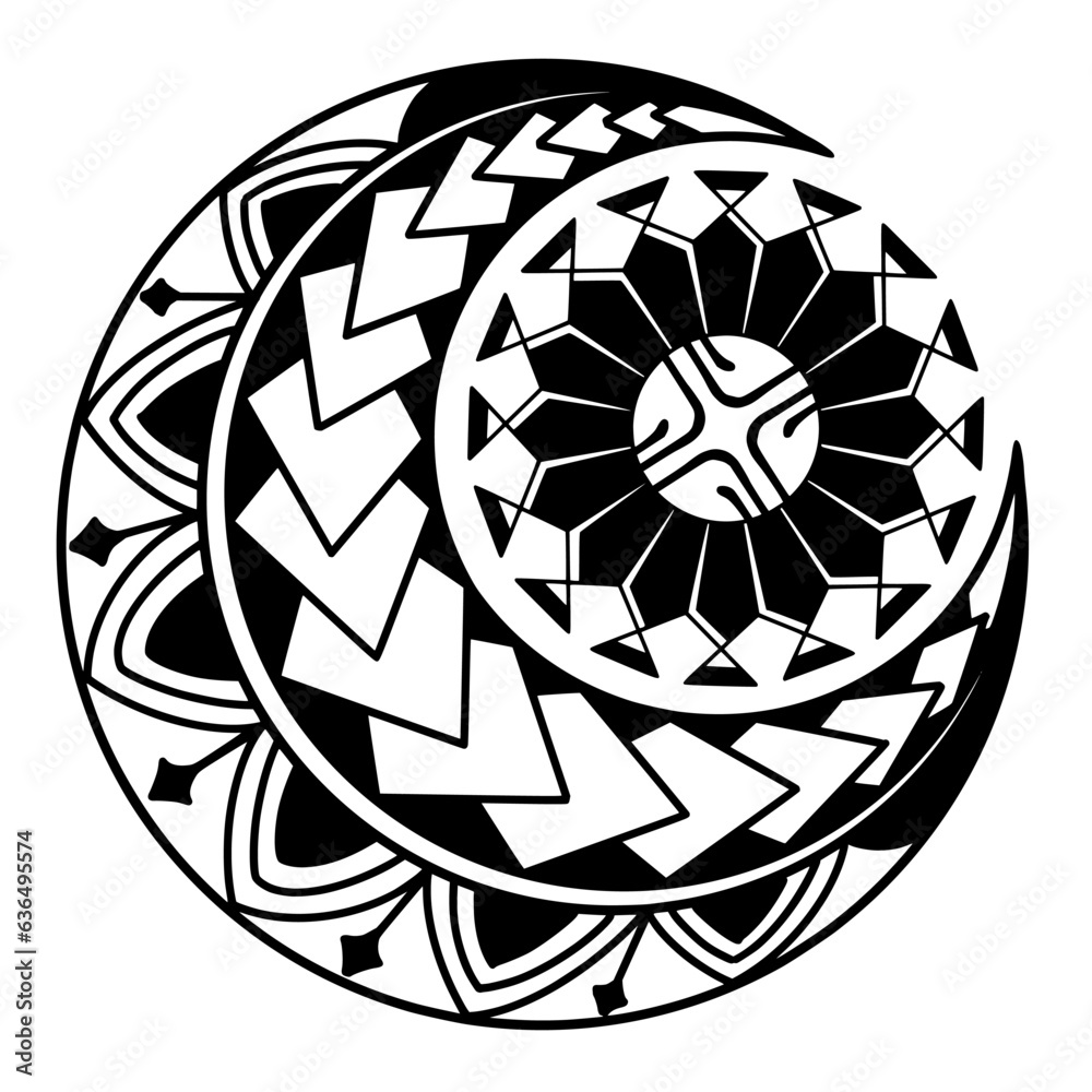 Fototapeta premium Polynesian circle tattoo design. Aboriginal samoan. Vector illustration eps10.