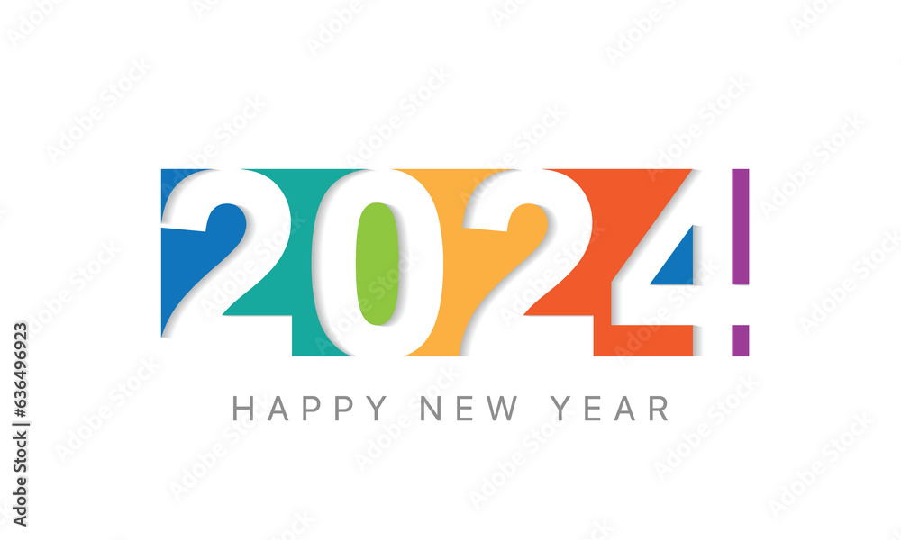 Happy new year 2024, horizontal banner. Brochure or calendar cover vector design template. Happy new year 2024, horizontal banner. Brochure or calendar cover vector design template.