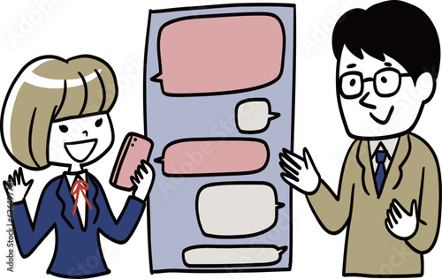 女子中学生とスマホの勉強法