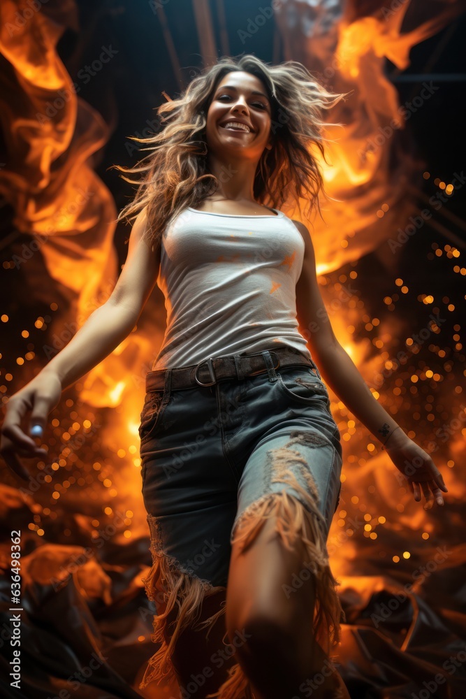 women on fire on a dance fastival women on fire on a dance fastival