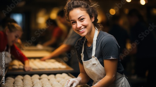 Fototapeta Naklejka Na Ścianę i Meble -  small restaurant owner in the kitchen