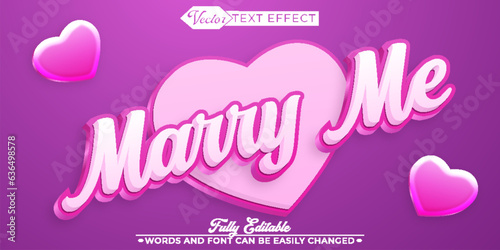 Sweet Marry Me Vector Editable Text Effect Template