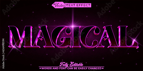 Dark Purple Magical Vector Editable Text Effect Template