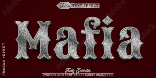 Silver Medieval Mafia Editable Text Effect Template