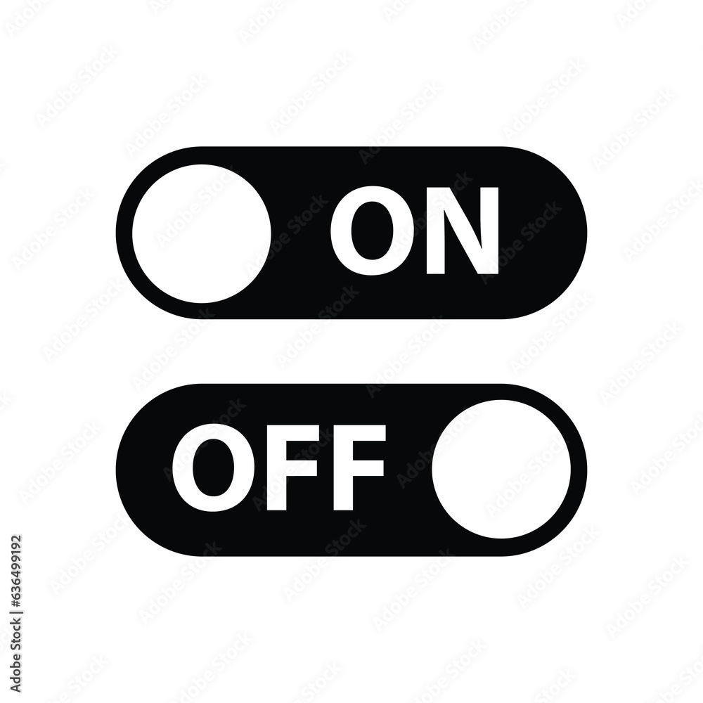 Off, on, toggle icon. Vector illustration, flat illustration on white background..eps