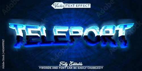 Futuristic Teleport Vector Editable Text Effect Template