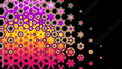 Geometric pattern of floral motion background