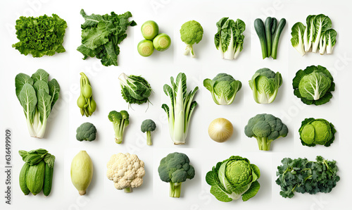 Green vegetables on a light background