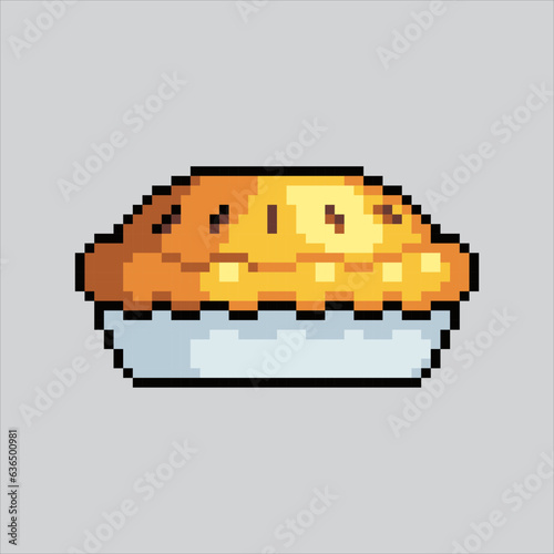 Pixel art illustration Pie. Pixelated Pie. Pie Cake food icon pixelated
for the pixel art game and icon for website and video game. old school retro.