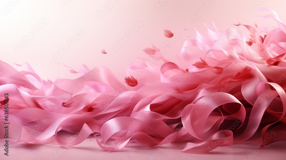 painting of a pink ribbon.