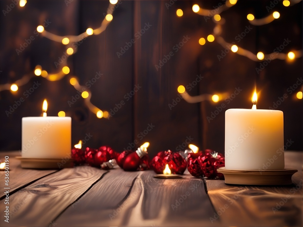 christmas candles on the table