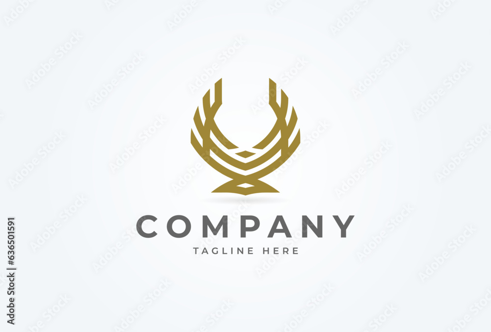 Initial V Eagle logo, modern letter V forming Eagle Bird design logo, flat design logo template, vector illustration Initial V Eagle logo, modern letter V forming Eagle Bird design logo, flat design logo template, vector illustration
