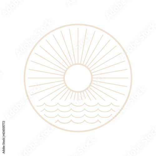 Sun Line Art Logo Design
