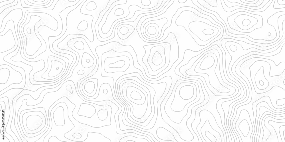 Topo contour map on white background, Topographic contour lines. Seamless pattern with lines Topographic map. Geographic mountain relief. Abstract lines background. Contour maps. Vector illustration.