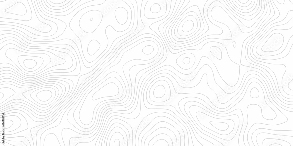 Topo contour map on white background, Topographic contour lines. Seamless pattern with lines Topographic map. Geographic mountain relief. Abstract lines background. Contour maps. Vector illustration.