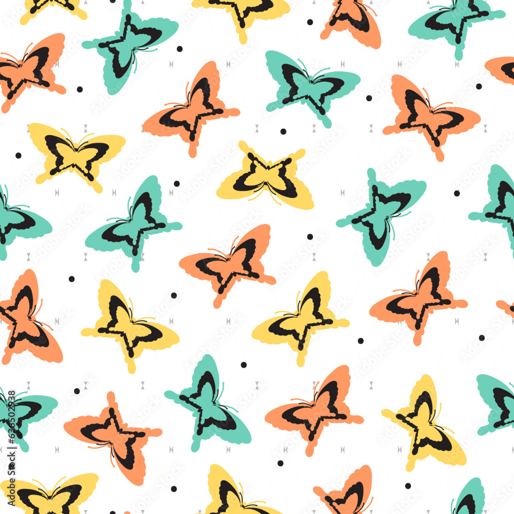 Obraz premium Vibrant Ethereal Elegance Flutter Vector Seamless Pattern