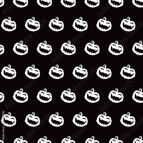 Spooky Smiles Pumpkin Nightmares Vector Seamless Pattern