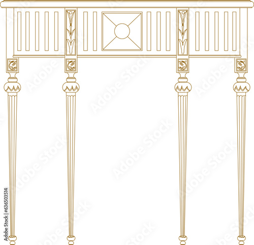 Sketch vector illustration of traditional vintage unique ethnic classic table interior design