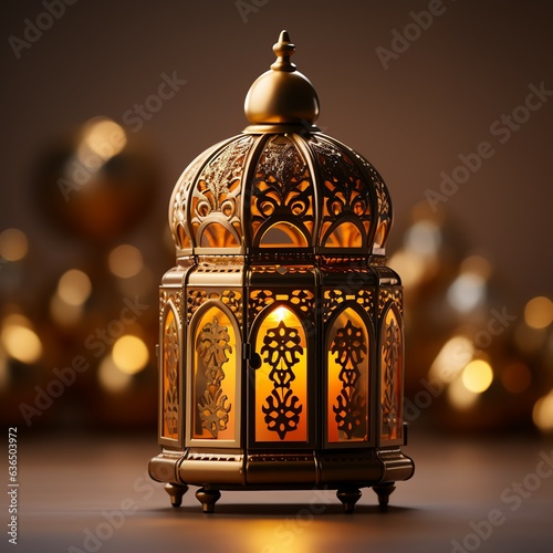 Eid mubarak and ramadan kareem greetings with islamic lantern and mosque. Eid al fitr background. Eid al fitr background of window concept by AI Generated