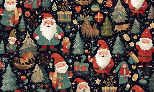 Christmas pattern background, Generative AI
