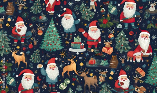 Christmas pattern background, Generative AI