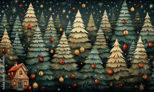 Christmas pattern background, Generative AI