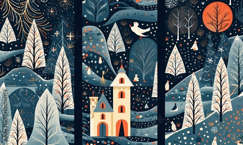Christmas pattern background, Generative AI