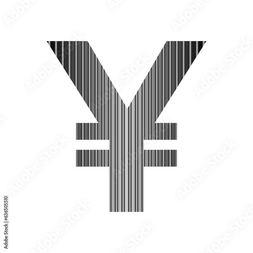 Yen icon on white.