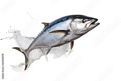 fresh Tuna fish jumping out of the water isolated PNG