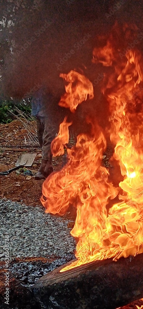 Obraz premium fire close up