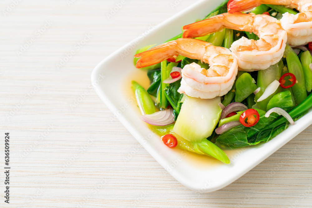 Spicy Chinese Kale Salad with Shrimp Spicy Chinese Kale Salad with Shrimp